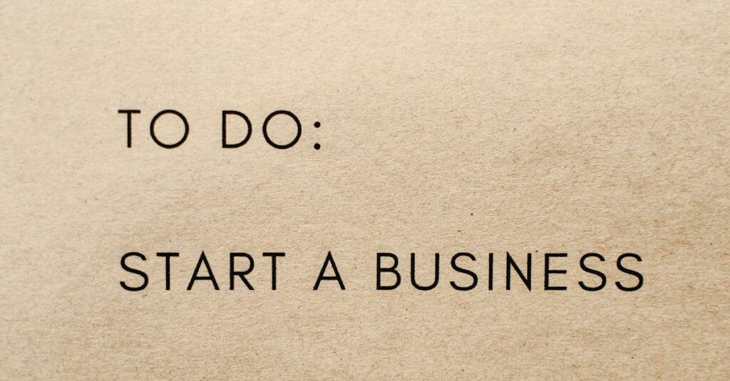 A close-up shot of a to-do list with 'Start a Business' written on it.